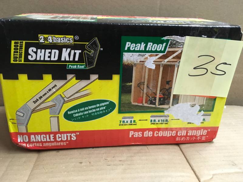 lot 35 image: 2 x 4 Basics Shed Kit with Peak Roof  in good condition