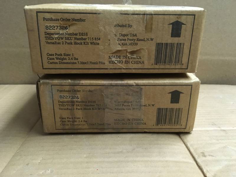 lot 40 image: NewAge Products VersaRac 2.2 lb. Overhead Storage Garage Hook Kit White 2-Pack not used
