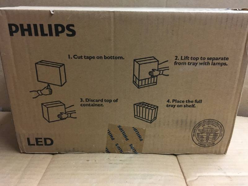 lot 47 image: Philips 75-Watt Equivalent A21 Dimmable with Warm Glow Dimming Effect Energy Saving LED Light Bulb Soft White (2700K) (4-Pack) not used