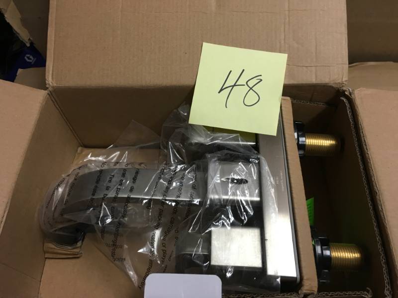 lot 48 image: Glacier Bay Farrington 4 in. Centerset 2-Handle Hi-Arc Bathroom Faucet in Brushed Nickel  in good condition