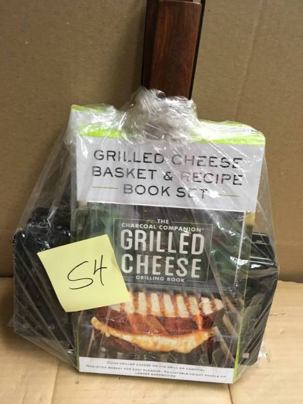 lot 54 image: Charcoal Companion Grilled Cheese Basket & Recipe Book Set not used