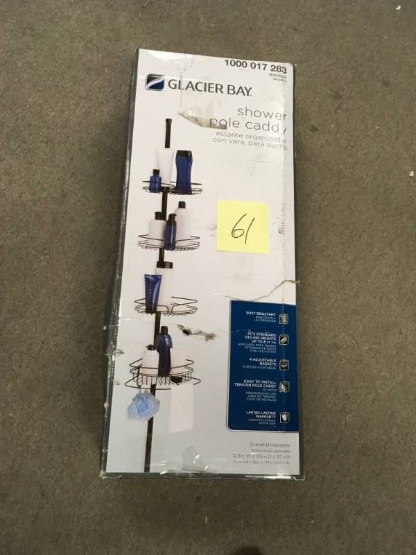 lot 61 image: Glacier Bay 2132HBHD Tension Corner Pole Caddy in Bronze 1000017283 in good condition