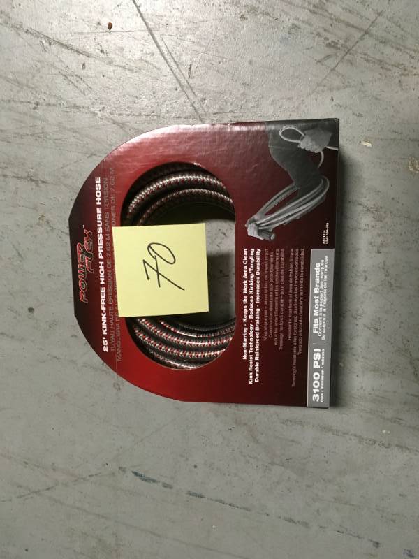 lot 70 image: PowerFlex 25 ft. Pressure Washer Hose in good condition