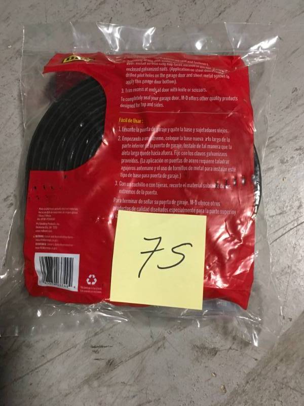 lot 75 image: M-D Building Products 2 in. x 16 ft. Rubber Replacement for Garage Door Bottom not used