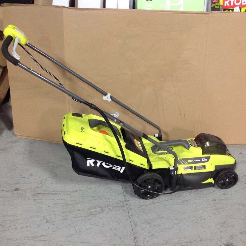RYOBI 13 in. ONE 18-Volt Lithium-Ion Cordless Battery Walk Behind Push Lawn Mower  BatteryCharger are not Included in working conditions