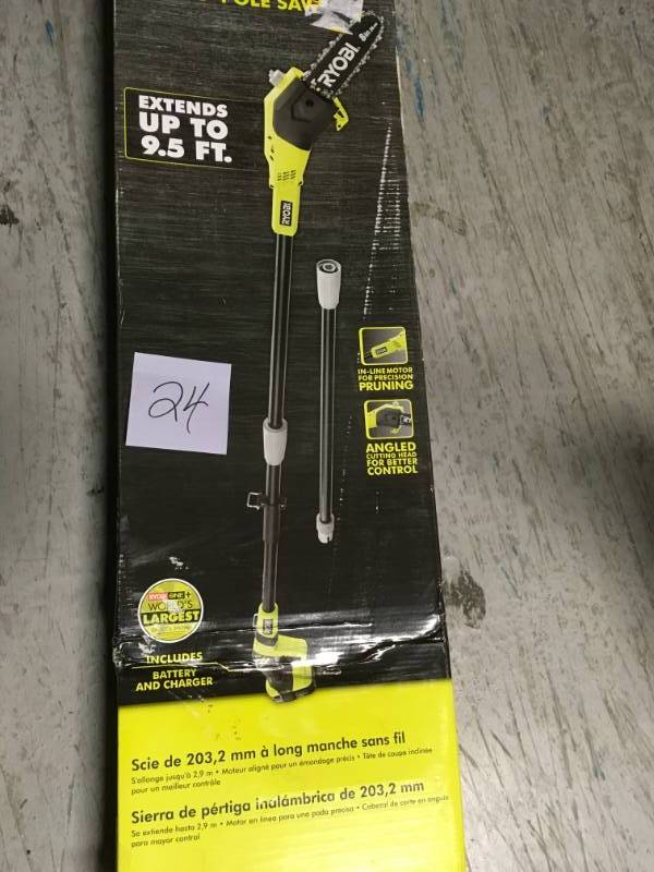 RYOBI ONE 8 in. 18-Volt Lithium-Ion Cordless Pole Saw 1.3 Ah Battery and Charger Included USED in good condition