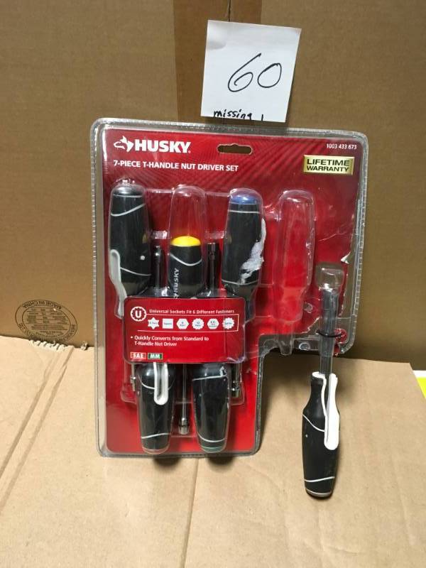 Husky T-Handle Nut Driver Set (7-Piece) MISSING ONE PC