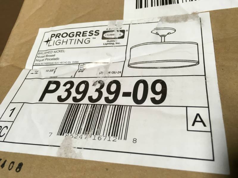 Progress Lighting Inspire Collection 13 in. 2-Light Brushed Nickel Semi-Flush Mount not used