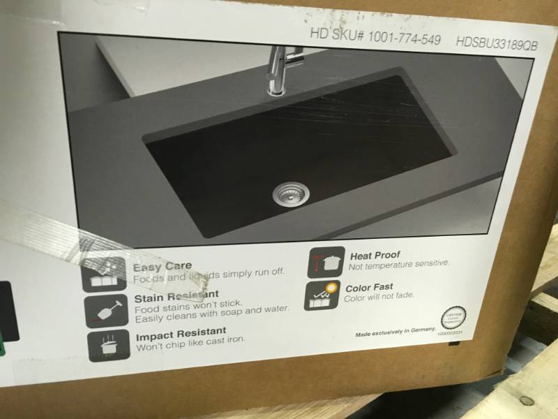 Elkay Elkay by Schock Undermount Quartz Composite 33 in. Single Bowl Kitchen Sink in Black not used