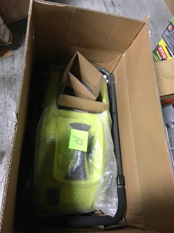 lot 10 image: RYOBI 13 in. 11 Amp Corded Electric Walk Behind Push Mower  in good condition