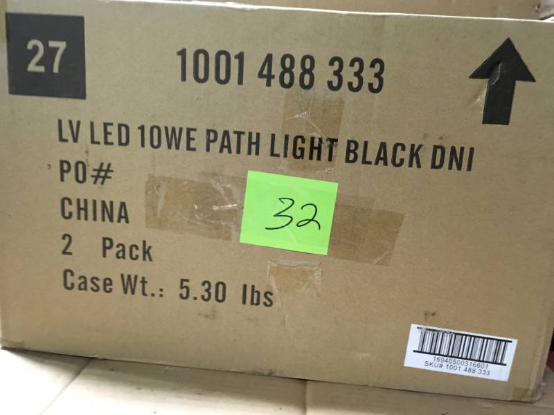 lot 32 image: Hampton Bay Low-Voltage Black Outdoor Integrated LED Landscape Path Light with Shade Details not used