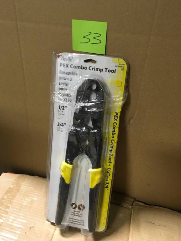 lot 33 image: Apollo 12 in. and 34 in. PEX Crimp Tool in good condition