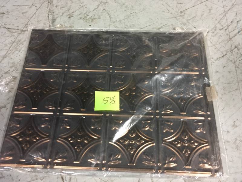 lot 58 image: 18 in. x 24 in. Traditional Style # 6 PVC Decorative Backsplash Panel in Oil Rubbed Bronze by Fasade in good condition