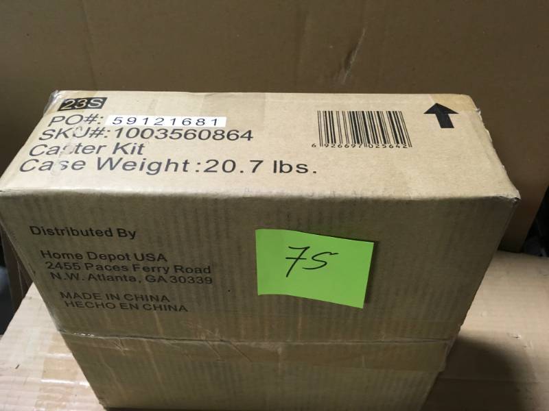 lot 75 image: Husky Heavy Duty 4 in. Caster Kit not used
