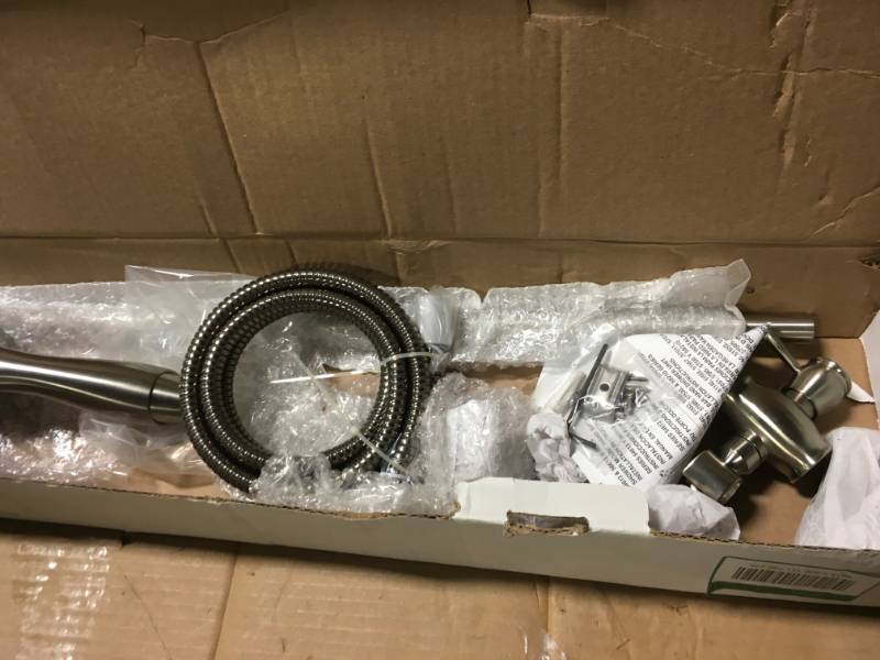 lot 97 image: Delta 3-Spray Slide Bar Hand Shower in Stainless in good condition