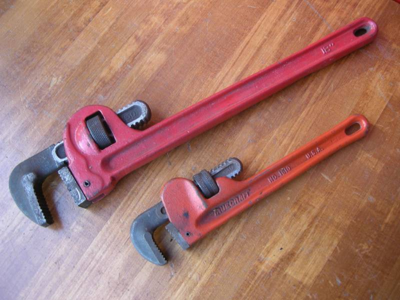 lot 202 image: Pair Pipe Wrenches