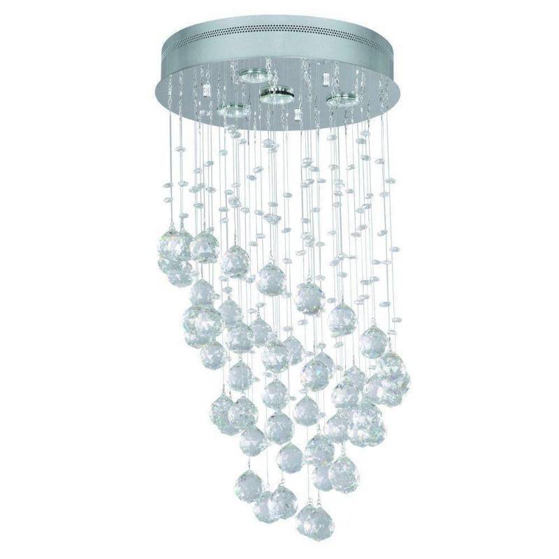 lot 55 image: Home Decorators Collection 4-Light Chrome Ceiling Chandelier W Crystals 19161-4