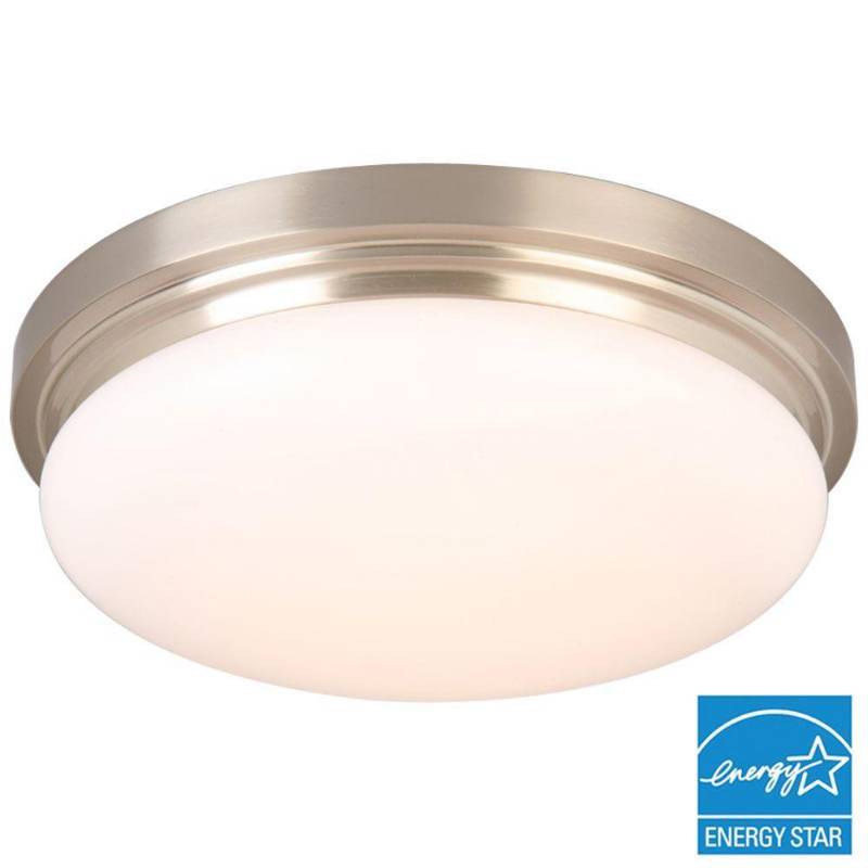lot 56 image: Hampton Bay 15 in. Brushed Nickel LED Flushmount IUY8011LBN