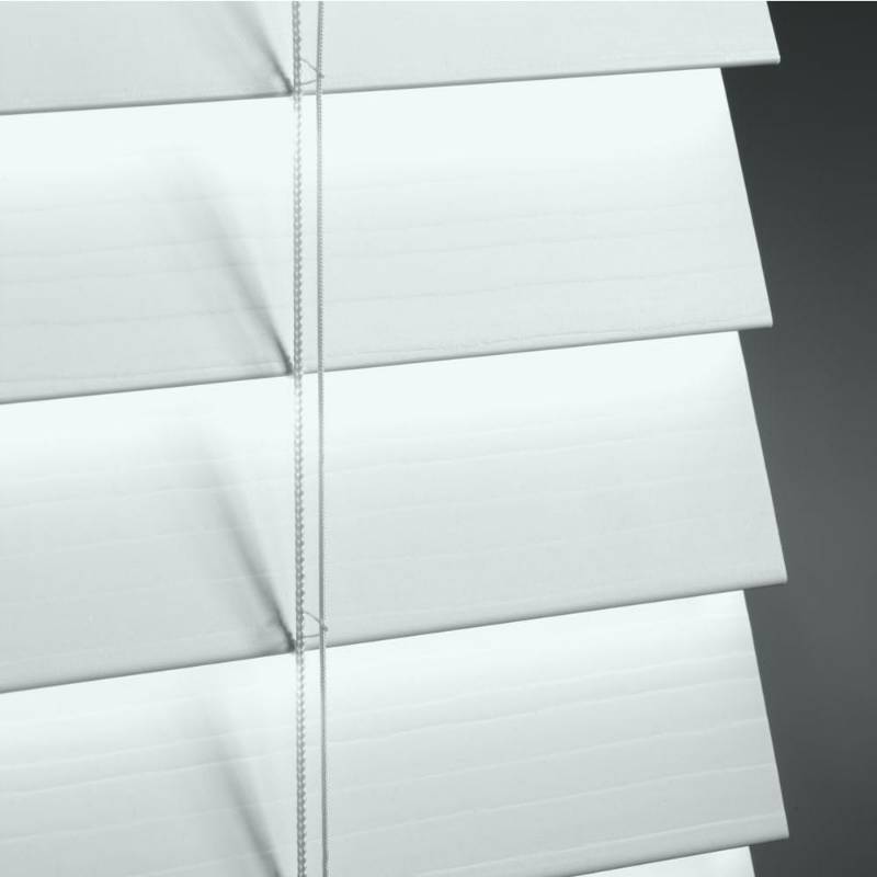 lot 69 image: Home Decorators Collection White 2-12 in. Premium Faux Wood Blind - 35 in. W x 48 in. L (Actual Size 34.5 in. W x 48 in. L) 10793478184699