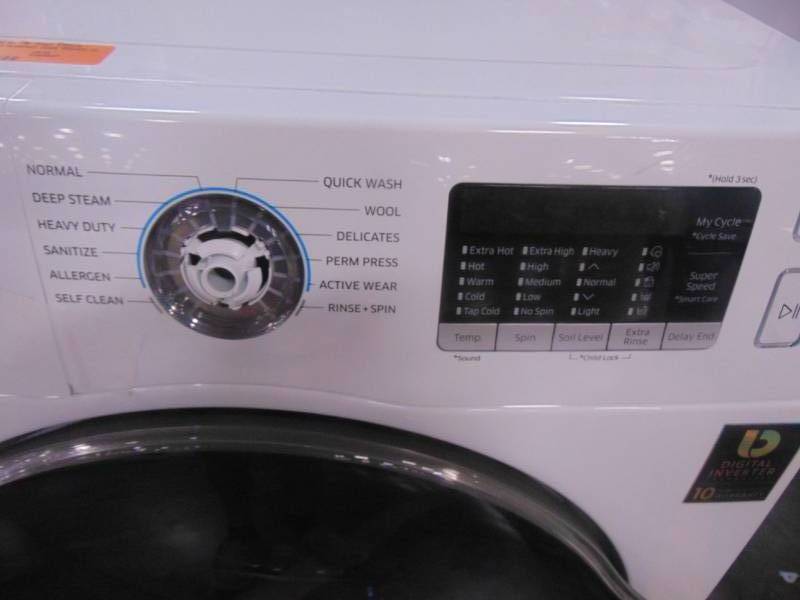 lot 144 image: Samsung 24 in. 2.2 DOE cu. ft. High Efficiency Front Load Washer with Steam in White, ENERGY STAR WW22K6800AW
