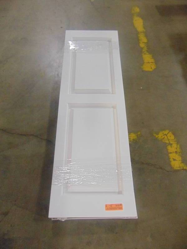 lot 173 image: Vantage 2-Pack White Raised Panel Vinyl Exterior Shutters (Common 14-in x 47-in Actual 13.875-in x 46.625-in) 3114047123
