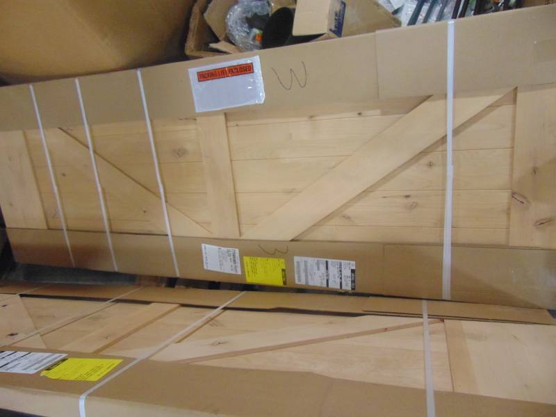 lot 179 image: 30 in. x 84 in. Rustic 2-Panel Unfinished Knotty Alder Interior Sliding Barn Door Slabs