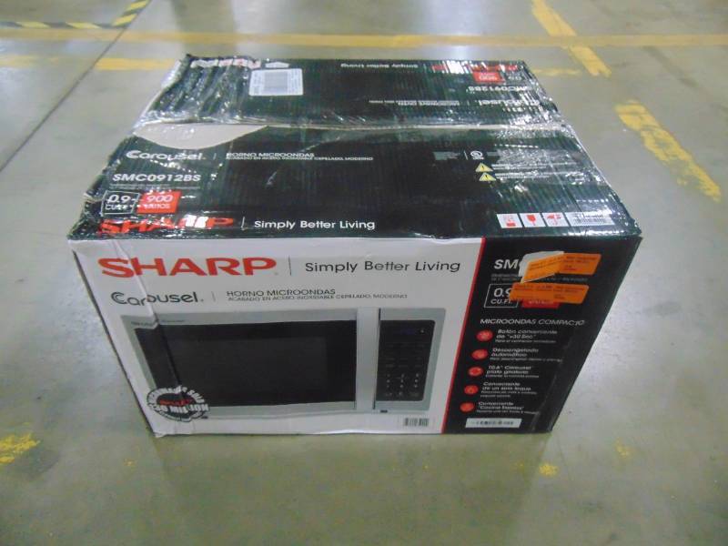 lot 210 image: Sharp 0.9-cu ft 900-Watt Countertop Microwave (Stainless Steel) SMC0912BS