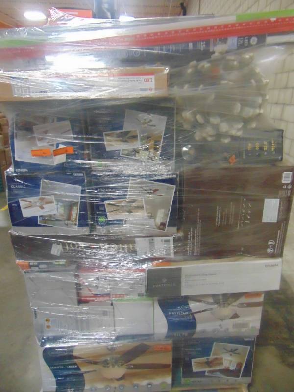 lot 219 image: WHOLESALE MIXED PALLET OF RETURNS - INDOOR LIGHTING & CEILING FANS
