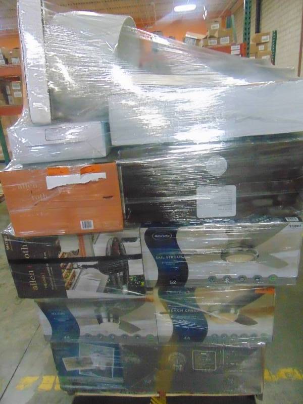 lot 221 image: WHOLESALE MIXED PALLET OF RETURNS - INDOOR LIGHTING & CEILING FANS