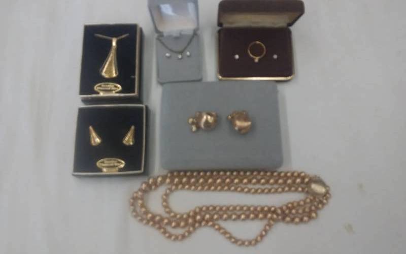 lot 30 image: 3-Gold Tone Necklace & Earring Sets, 1-Ring & Earring Set