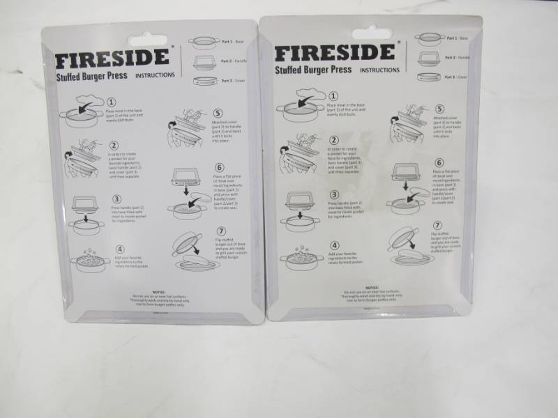 lot B48 image: Pair of Fireside Stuffed Burger Press - NEW