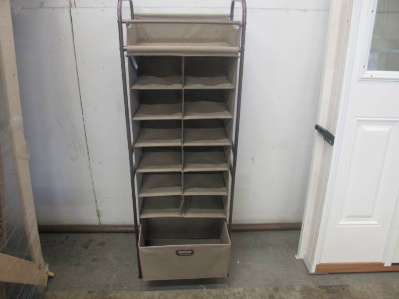 lot 7 image: Neatfreak Vertical 12-Cubby Shoe Storage Organizer with Bin Drawer