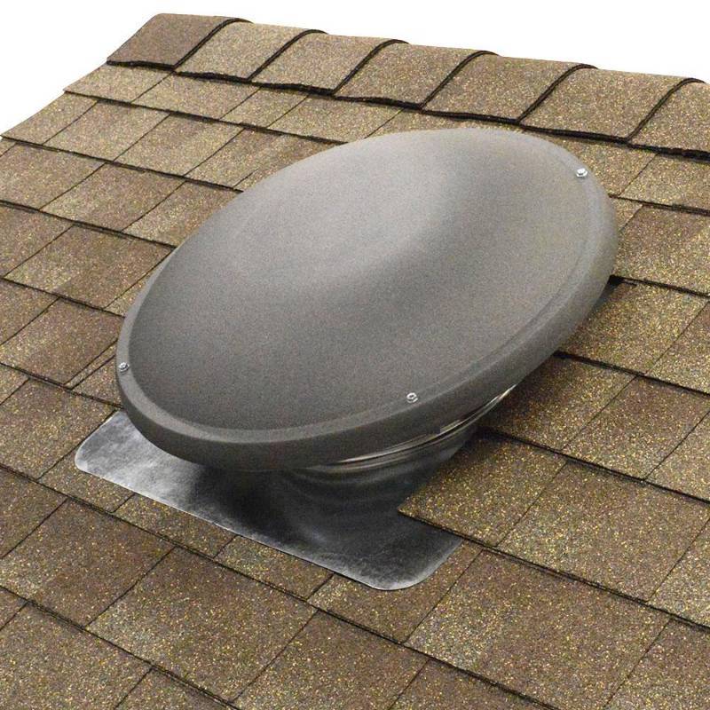 lot 12 image: Master Flow 1500 CFM Shingle Match Weathered Wood Power Roof Mount Attic Fan