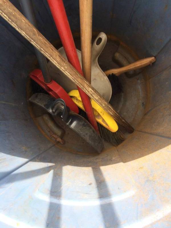 lot 36 image: Brooms, Dust Pans, and More