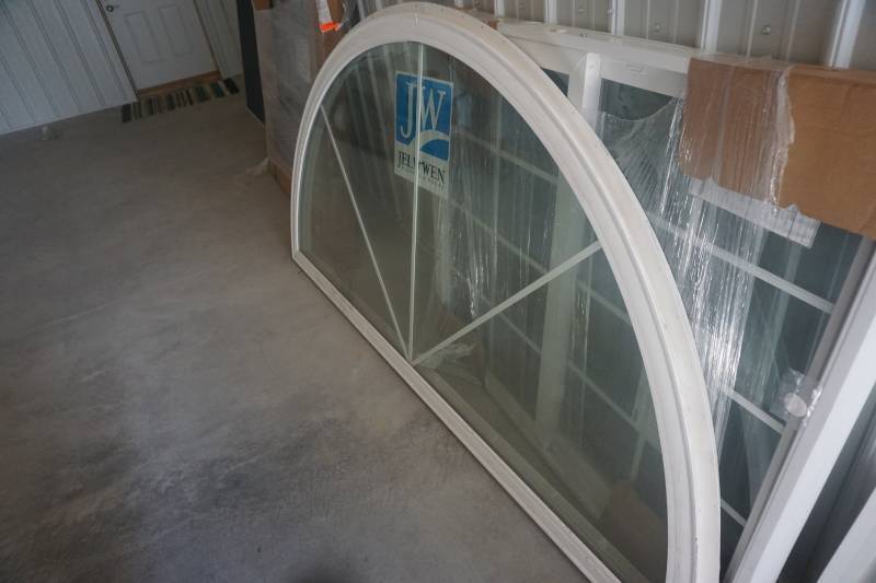lot 7 image: JW Brand Elliptical Vinyl Clad Transom Window