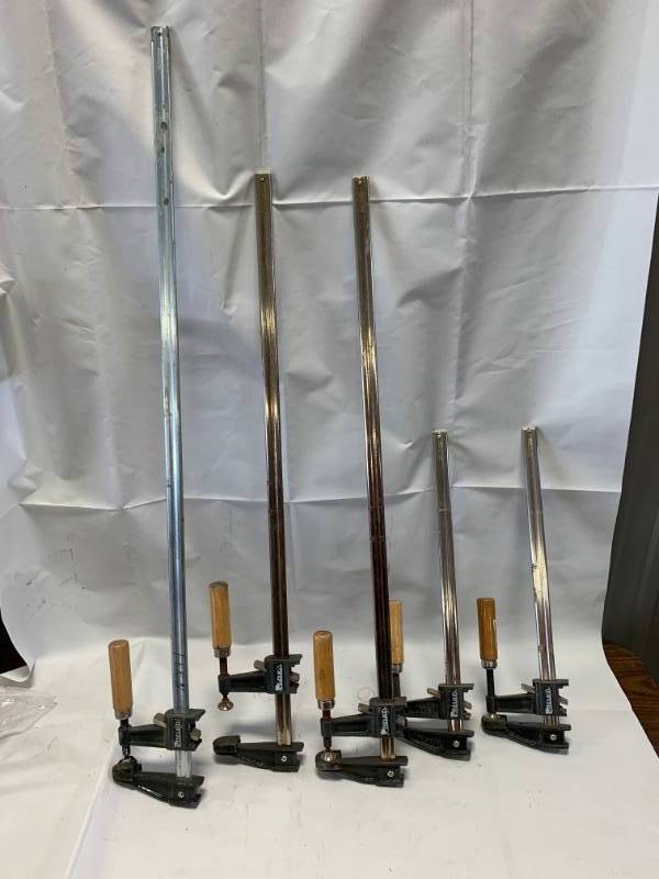 lot 8 image: Lot of 5 Pittsburgh Bar Clamps