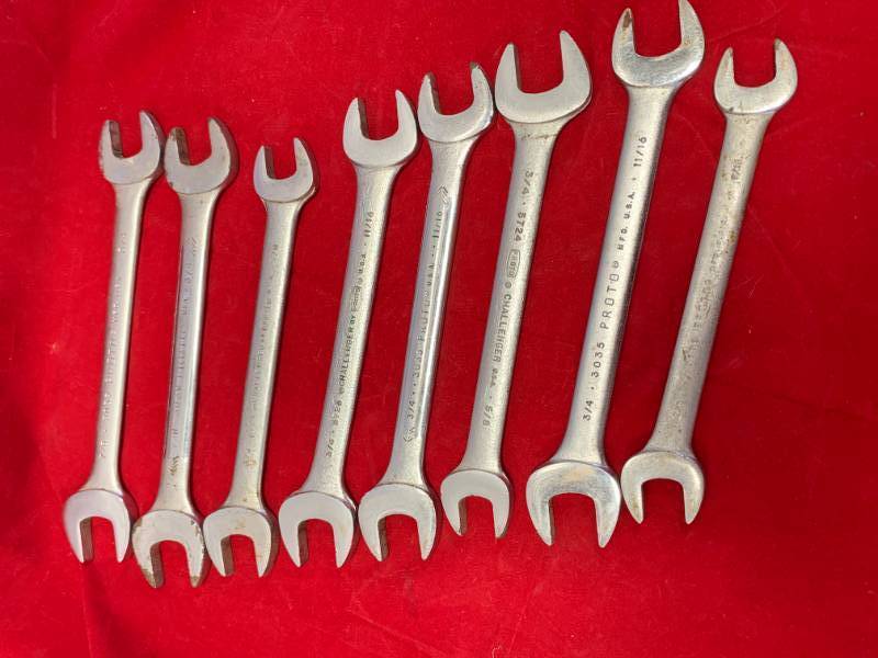 lot 13 image: Lot of 8 Proto Open End Wrenches