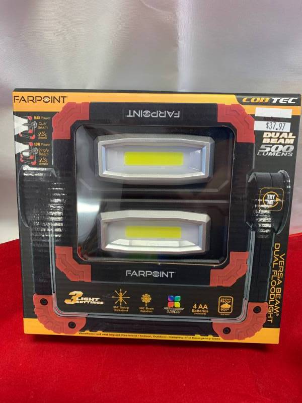 lot 28 image: Farpoint Dual Beam Portable Work  Flood Light