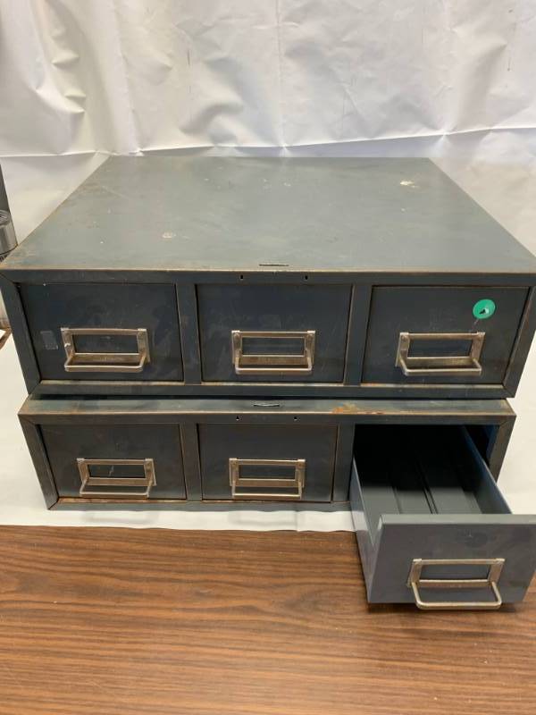 lot 37 image: Lot of 2 Steel Master Metal Cabinets 16 x 18 12 each