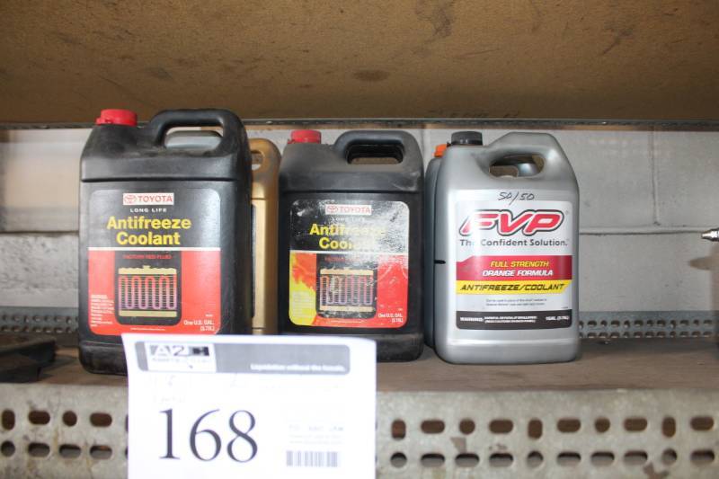 lot 168 image: AntifreezeCoolant, 1-Gallon Plastic Bottles