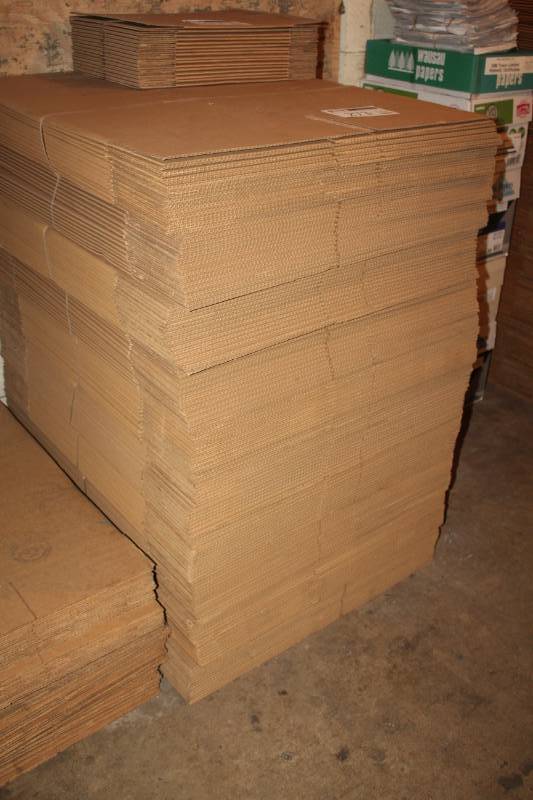 lot 273 image: Lot of (Approximately 140) Corrugated Cardboard Box Flats 17 58x13-14x27in.