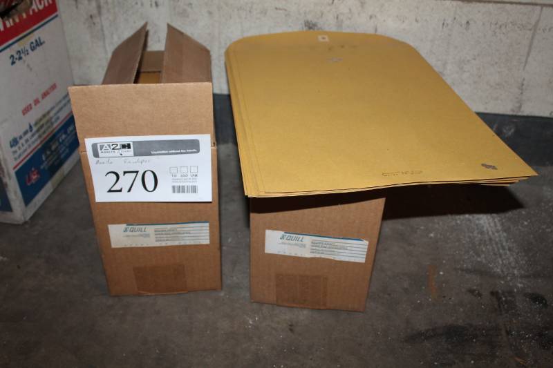 lot 270 image: Brown Craft Open End Envelopes, Manilla Clasp Envelopes
