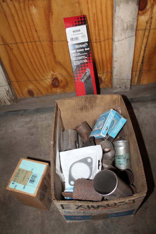 lot 266 image: Exhaust Parts - Clamps, 2in. Stainless Steel Safety Seals, 2in. I.D. Pipe Connectors, Misc.