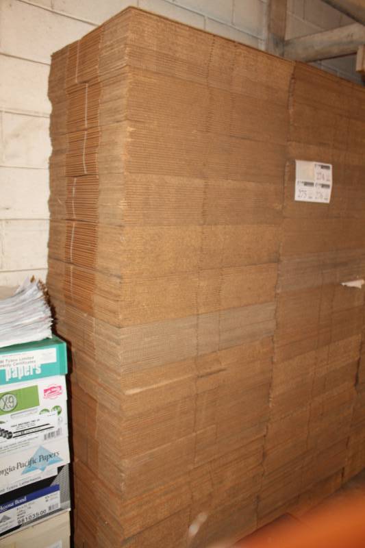 lot 274 image: Lot of (Approximately 260) Corrugated Cardboard Box Flats 17x13x9in.