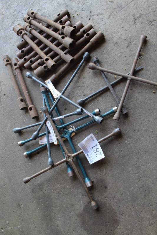 lot 281 image: Lot of (Approximately 20) Tire Irons, Lug Nut Wrenches