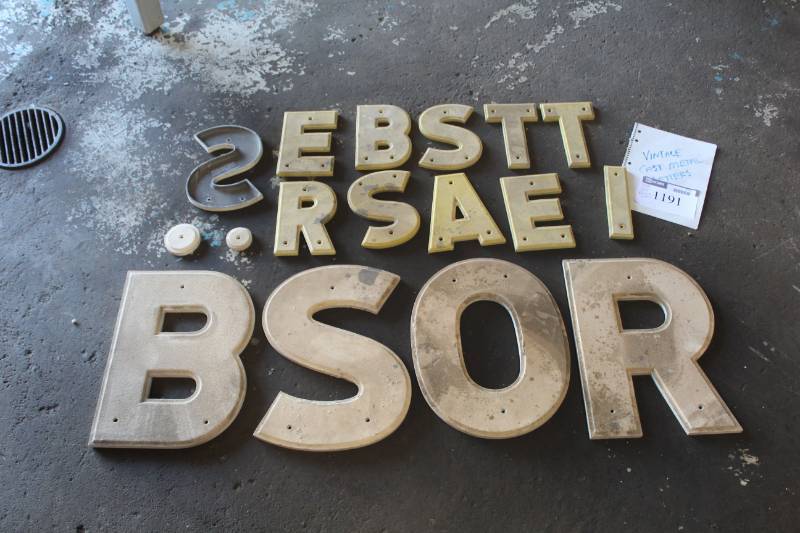 lot 1191 image: 8in. And 16in. Cast Metal Letters