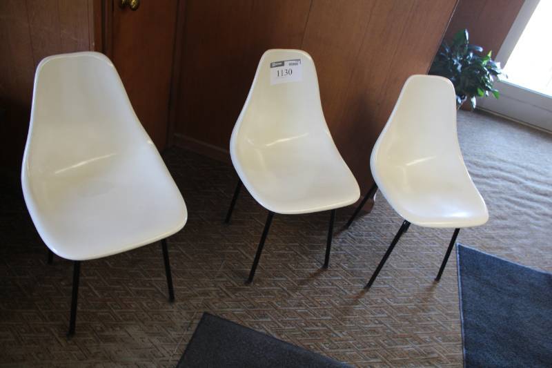 lot 1130 image: Lot of (3) Plastic Chairs