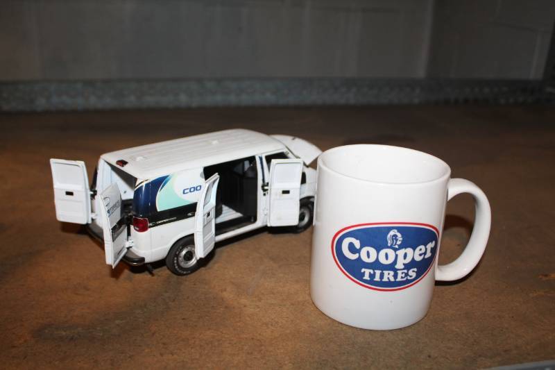 lot 1162 image: Cooper Tires Diecast Delivery Van, Ceramic Mug