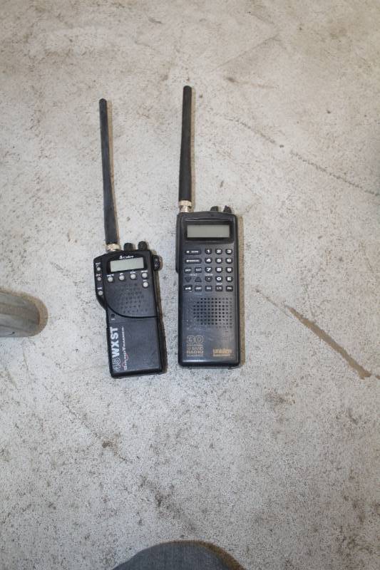 lot 119 image: Lot of (2) Cobra 45WXST SoundTracker, Uniden 30-Channel 10-Band Radio Scanner