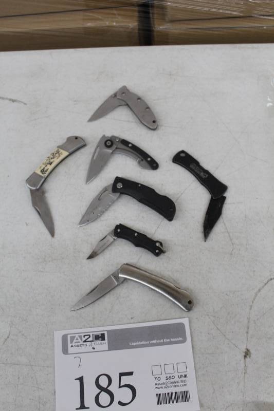 lot 185 image: Lot of (7) Folding Knives